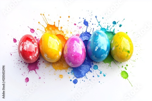 Wallpaper Mural Colorful paint splash easter eggs Torontodigital.ca