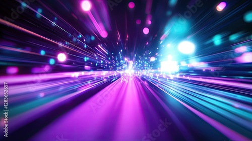 Wallpaper Mural Abstract Light Speed: A dynamic display of light streaks and orbs creates a sense of rapid movement and energy. Torontodigital.ca