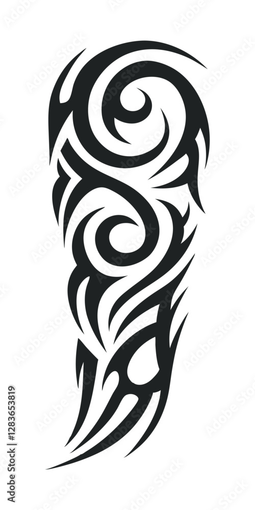Obraz premium tribal pattern tattoo vector art design, tattoo tribal abstract sleeve, sketch art design isolated on white background.