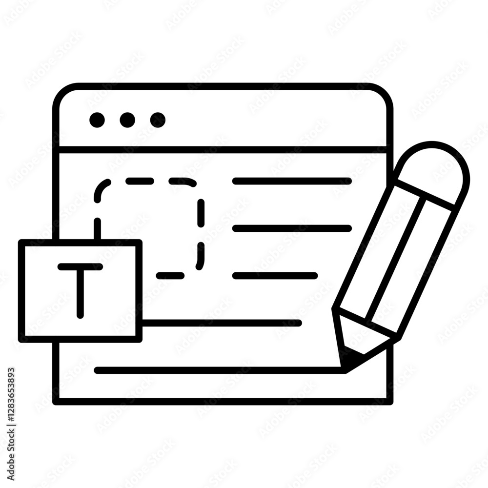 Trendy design icon of online content writing Trendy design icon of online content writing