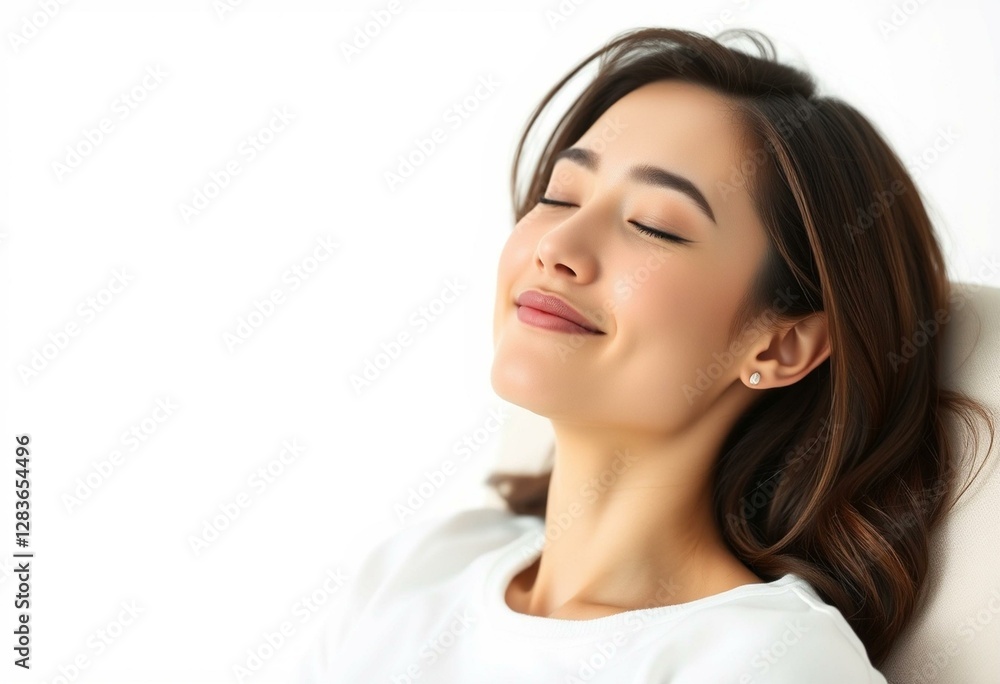 Female portrait with eyes closed in relaxation Female portrait with eyes closed in relaxation