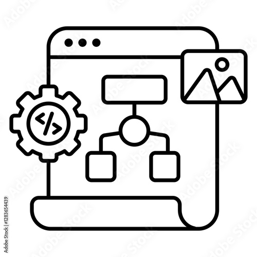 Conceptual flat design icon of hierarchy