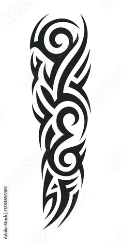 tribal pattern tattoo vector art design, tattoo tribal abstract sleeve, sketch art design isolated on white background.