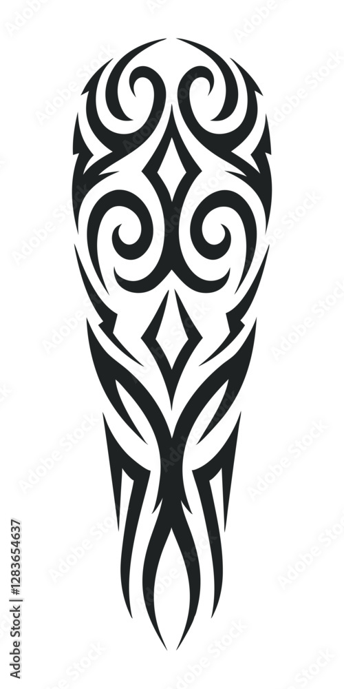 Obraz premium tribal pattern tattoo vector art design, tattoo tribal abstract sleeve, sketch art design isolated on white background.