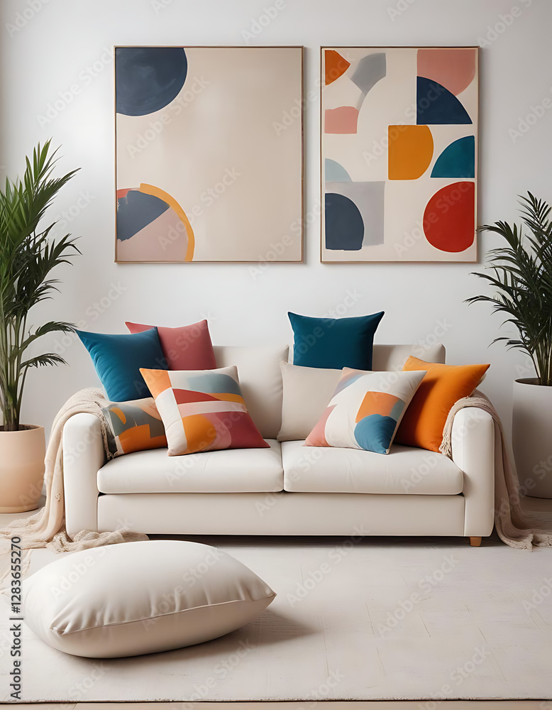 Fototapeta premium Interior design 3D living room