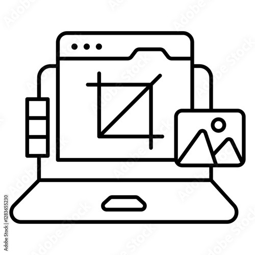 Modern style icon of crop image