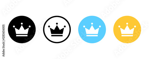 High quality sign symbol. Crown icon buttons. Vip customer vector badge. Royal, Premium membership icons. VIP badges icon.