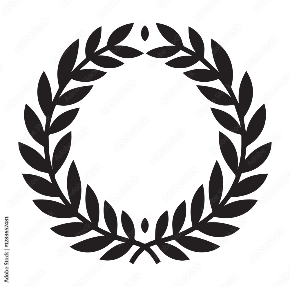 Minimal laurel sign vector silhouette SH