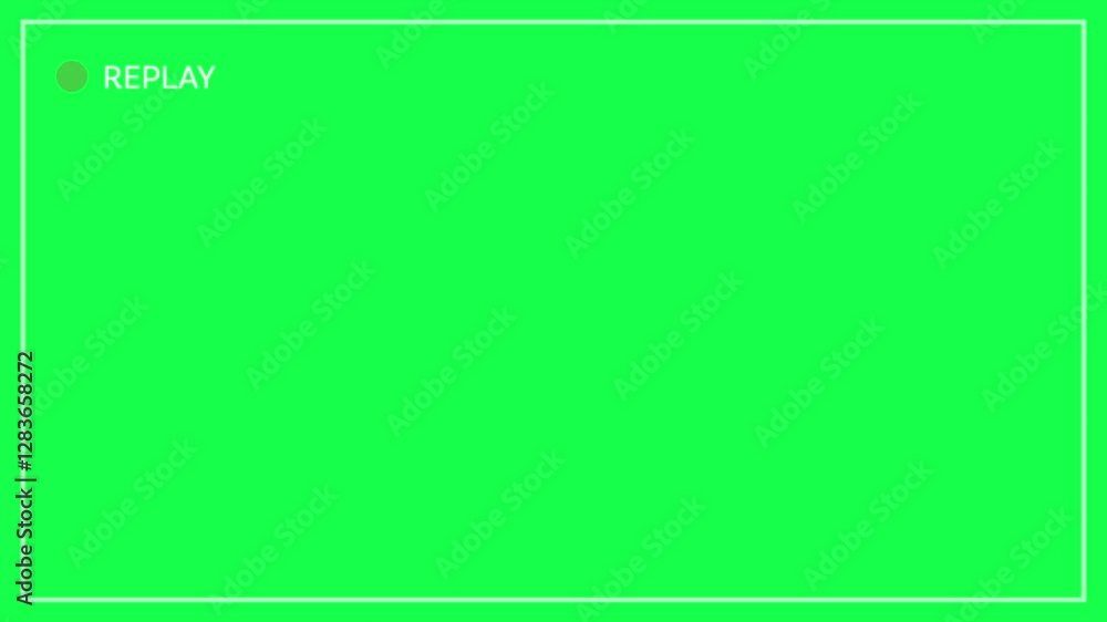 Video camera replay screen animation on a green screen background in HD. Ideal for video editing, cinematic overlays, and media production effects. Video camera replay screen animation on a green screen background in HD. Ideal for video editing, cinematic overlays, and media production effects.