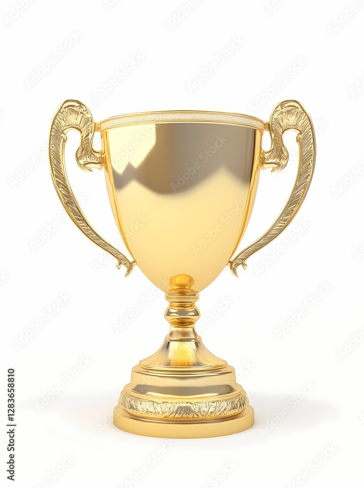 3D render of a golden trophy on a white background 3D render of a golden trophy on a white background