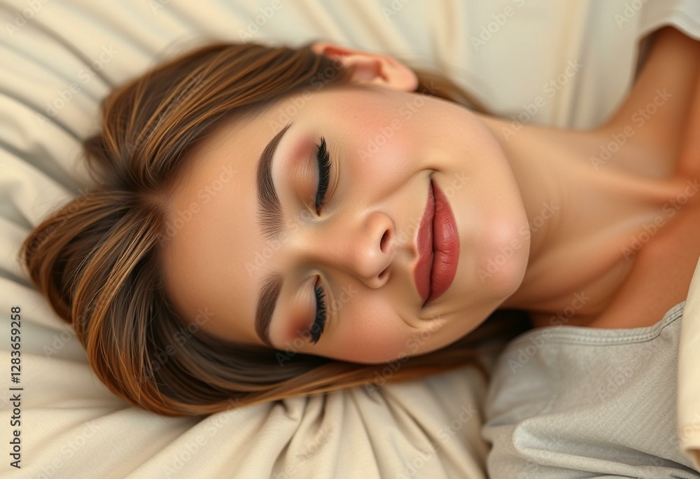 Relaxed female portrait with eyes closed Relaxed female portrait with eyes closed