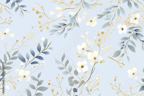 A seamless abstract floral elements wildflowers pattern for fabric prints, wallpapers, stationery, and decorative textiles design