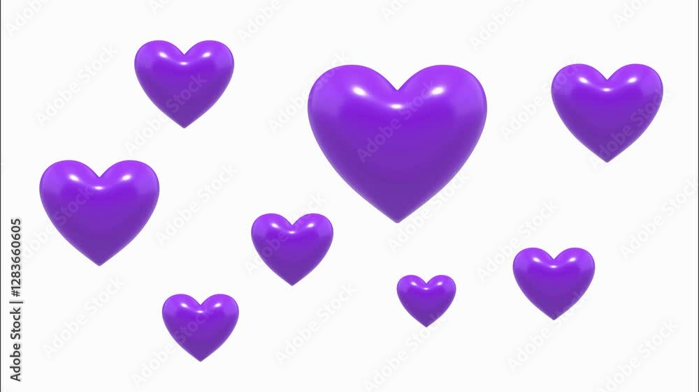 Purple hearts shaped balloon is floating on green screen Purple hearts shaped balloon is floating on green screen