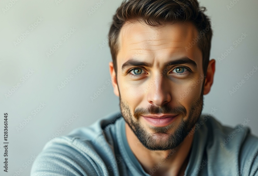 Portrait of a man with thoughtful expression Portrait of a man with thoughtful expression