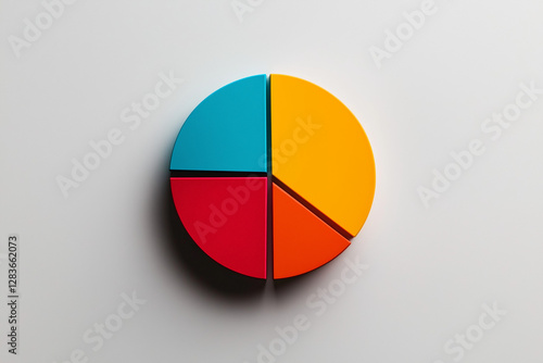 Free Download Colorful pie chart on neutral background  
 - GFXLoad