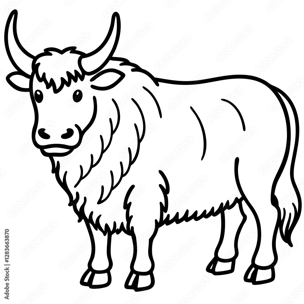 Elegant Yak One-Line Art Elegant Yak One-Line Art