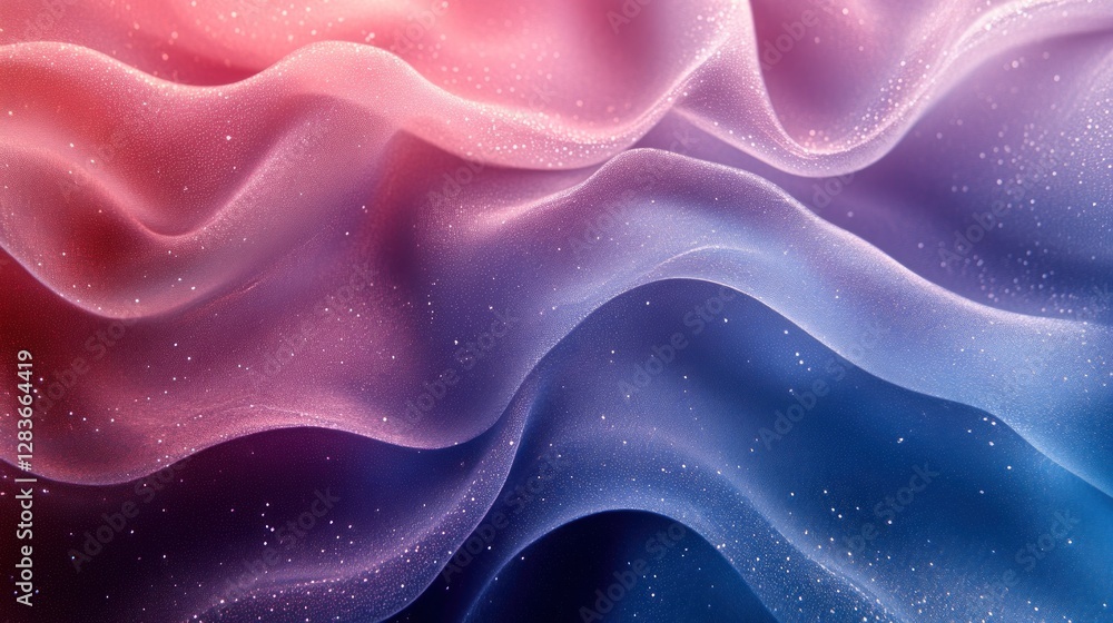 Abstract shimmering waves in shades of pink and blue with stardust Abstract shimmering waves in shades of pink and blue with stardust