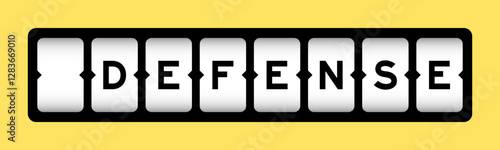 Black color in word defense on slot banner with yellow color background