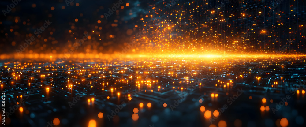 Fototapeta premium Vibrant Cityscape Night Glow