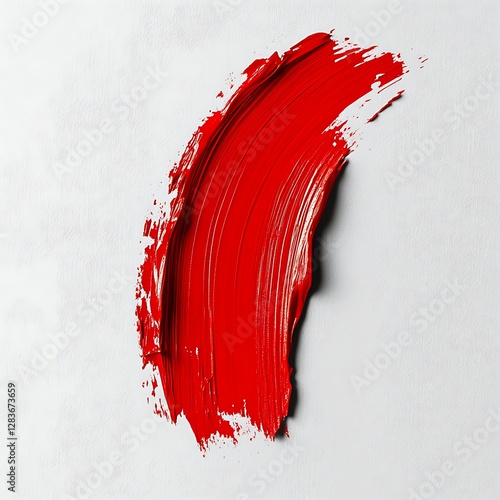 Abstract Red Paint Brush Strokes on Light Grey Background