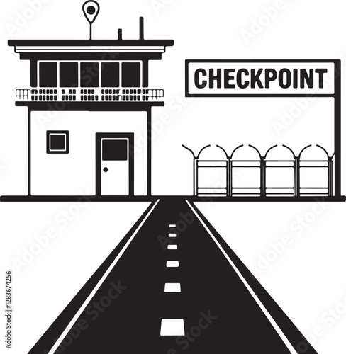 Isolated black checkpoint areas icon Vector, black checkpoint areas Silhouette,black checkpoint areas icon set, black checkpoint areas for logo,color black checkpoint areas Vector illustration, Vector