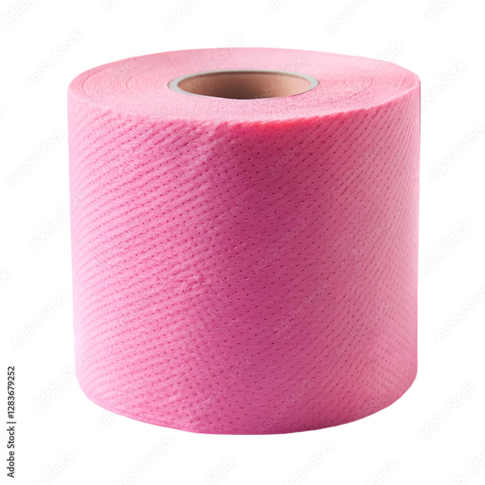 Pink tissue paper roll isolated on transparent background Pink tissue paper roll isolated on transparent background