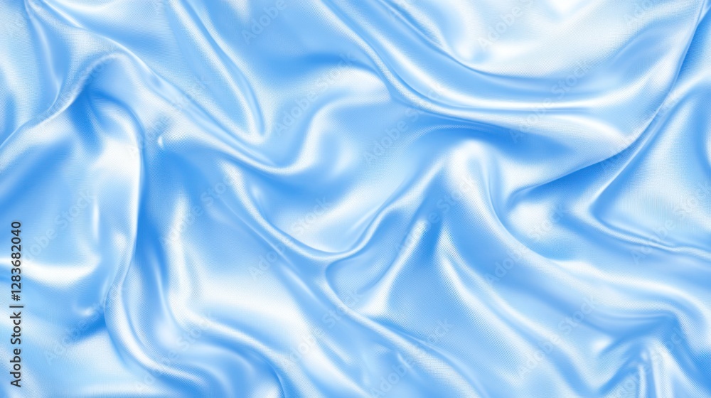 Naklejka premium Elegant light blue silk fabric with soft drapery and smooth texture background