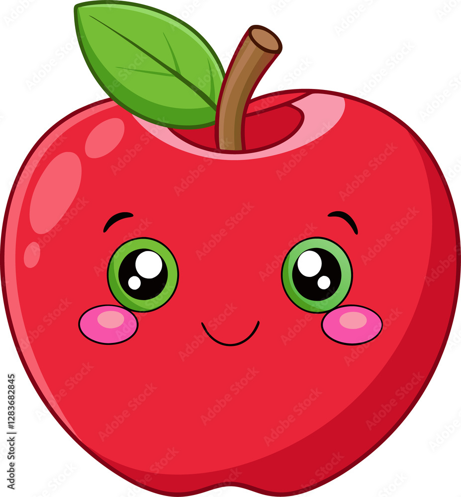 Illustration of red apple isolated on white background
Illustration of red apple isolated on white background
