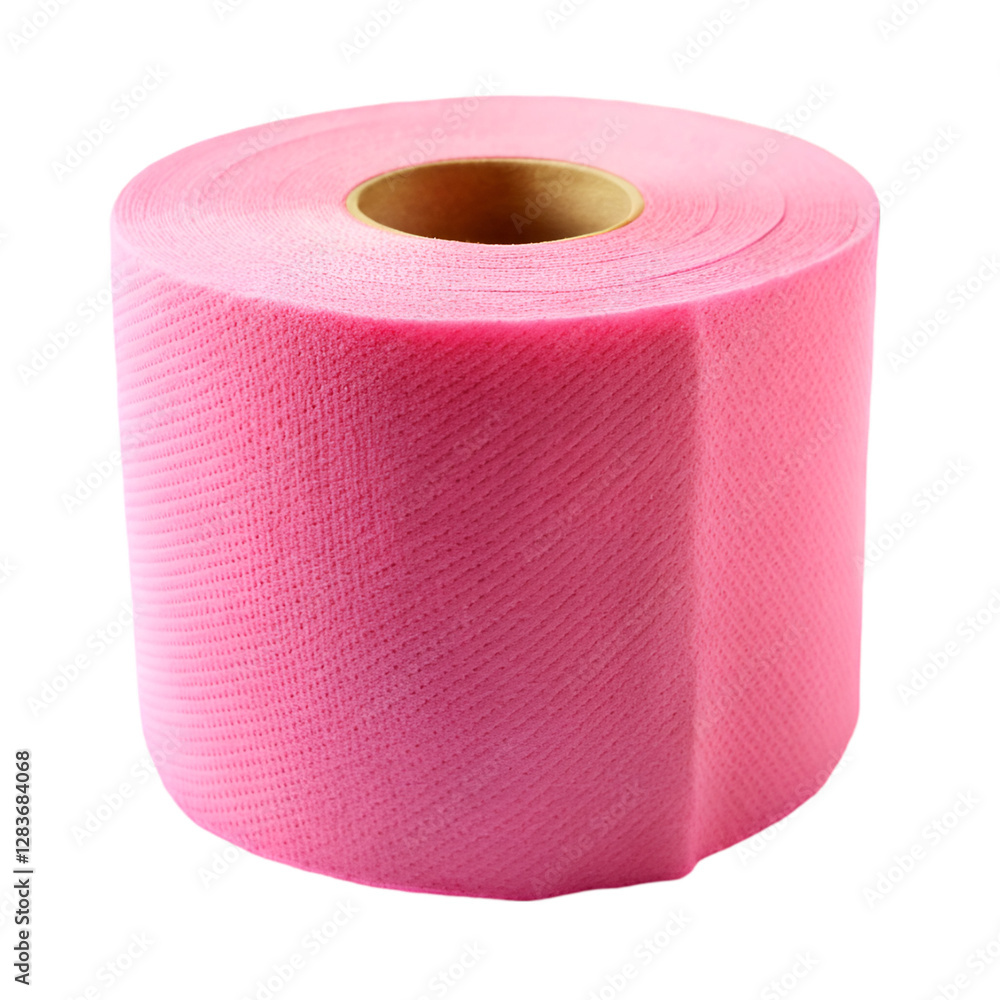 Pink tissue paper roll isolated on transparent background Pink tissue paper roll isolated on transparent background