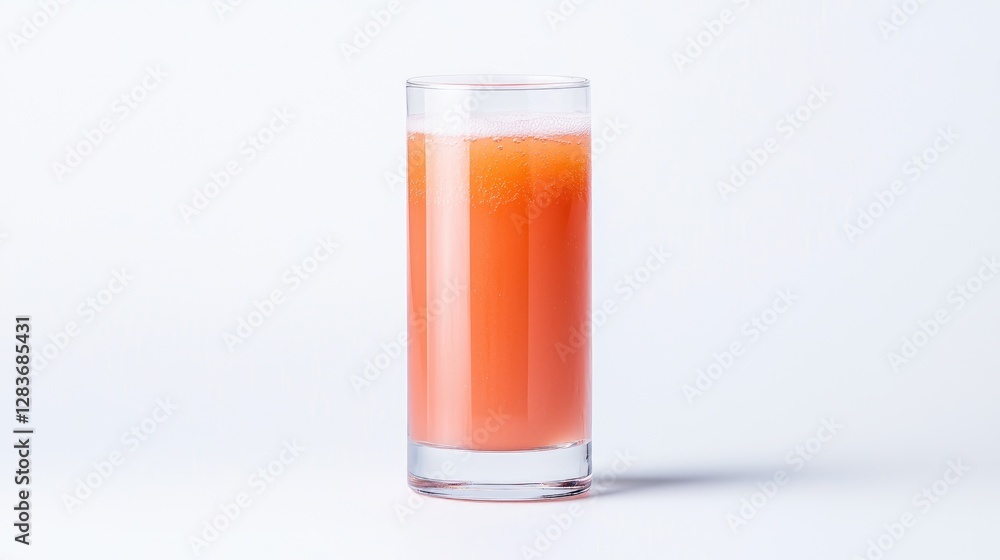 Single glass of reddish drink on white background. Possible use Stock photography for food Single glass of reddish drink on white background. Possible use Stock photography for food