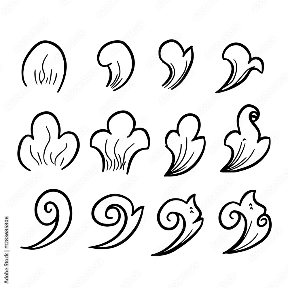 set of abstract floral elements set of abstract floral elements