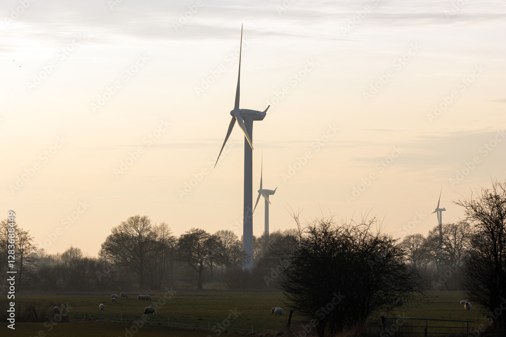 Obraz premium Windkraftanlage, Windturbine, windgenerator