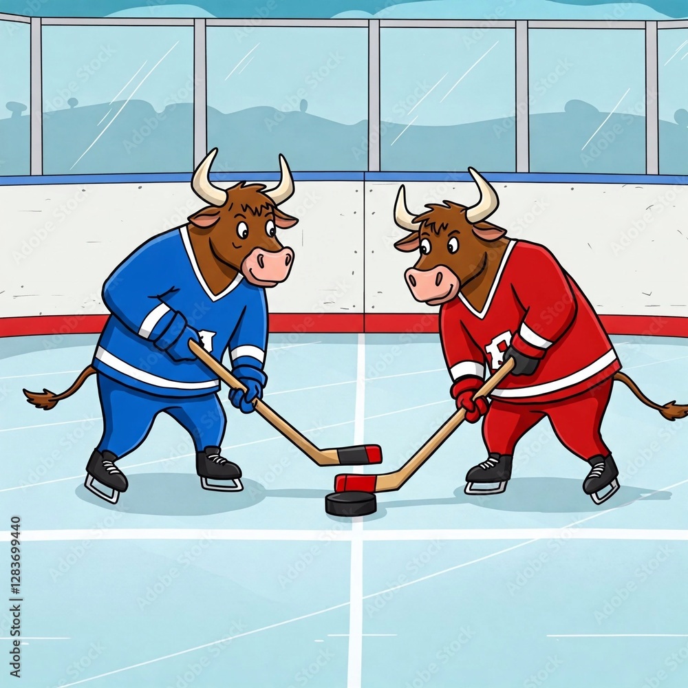 Obraz premium Bulls, hockey
