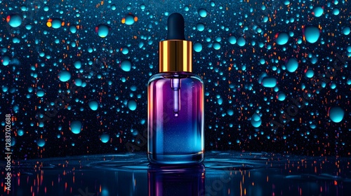 A deeply hydrating facial serum infused with Tremella Mushroom and Squalane, featuring delicate oil droplets in soft focus, evoking a rich moisture-boosting skincare concept.