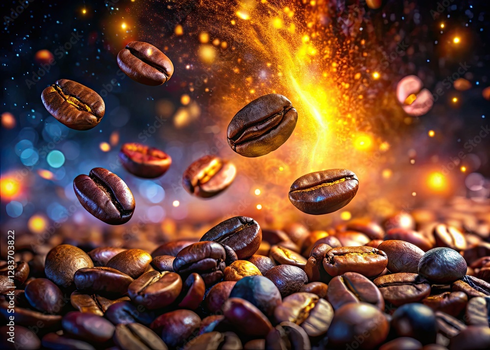 Isolated coffee beans form a surreal, artistic texture in this abstract coffee image. Isolated coffee beans form a surreal, artistic texture in this abstract coffee image.