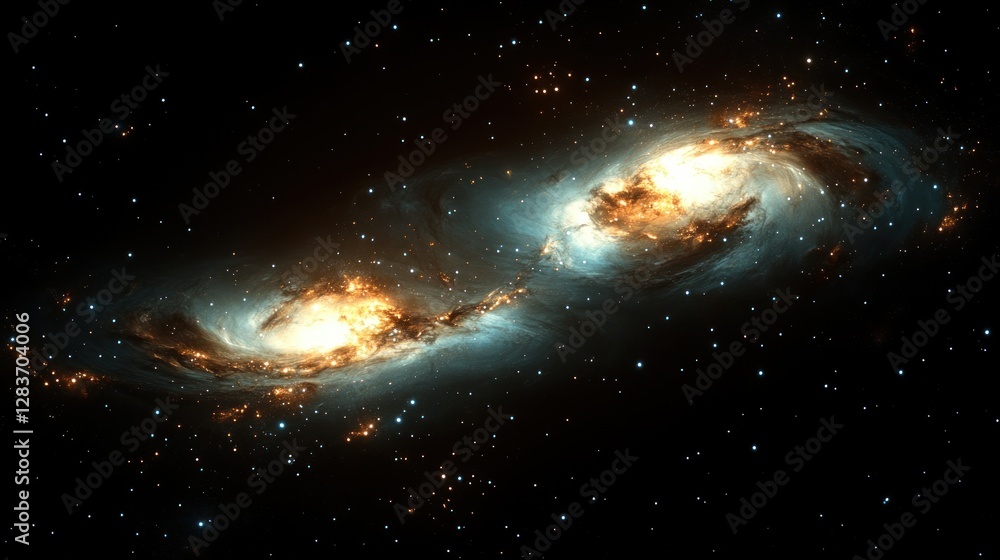 Fototapeta premium Cosmic Spiral Galaxies in Deep Space