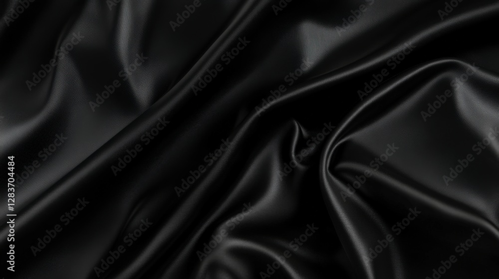 Fototapeta premium Stunning Black Satin Fabric Texture - A Luxurious Close-up