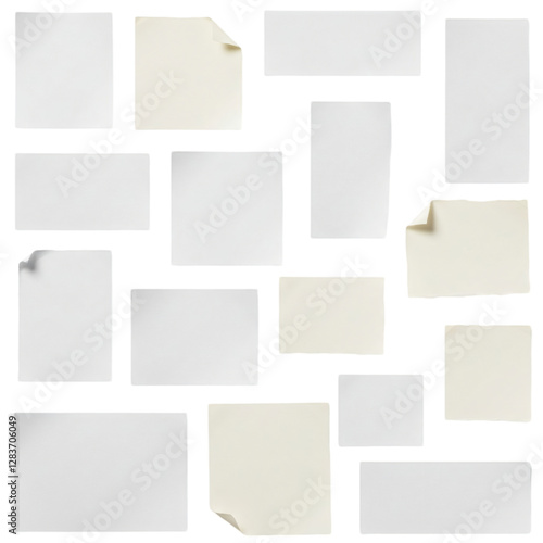 Wallpaper Mural Collection of various torn paper pieces arranged on a white background. Transparent, cut out. Torontodigital.ca