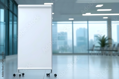 Wallpaper Mural Blank White Roll-Up Stand Banner in Hospital Blur Background Torontodigital.ca