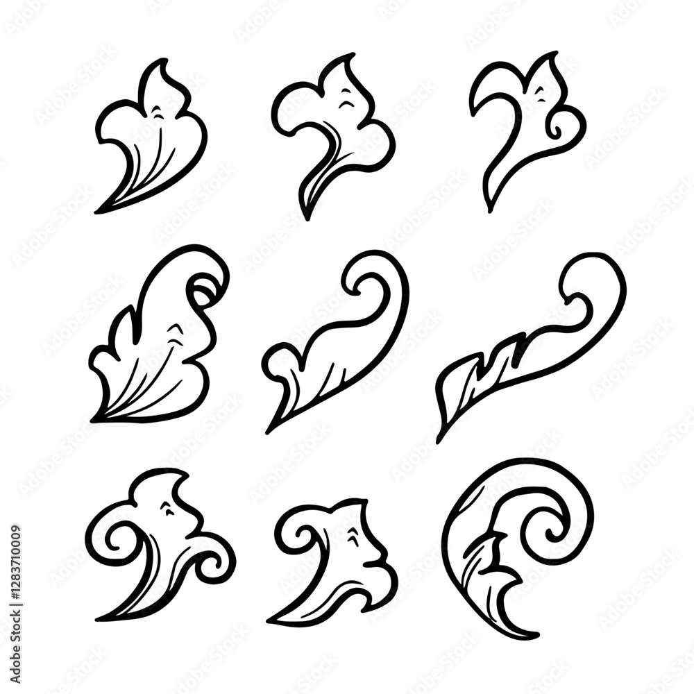 set of abstract floral elements 2 set of abstract floral elements 2