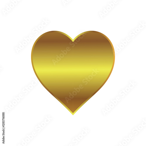 Free Download Elegant Gold Heart Shape. A simple, yet sophisticated gold heart shape graphic with a gradient effect, perfect for use in design projects. - GFXLoad