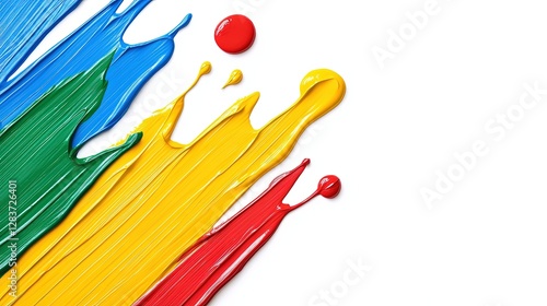 Colorful Paint Splashes on White Background for Creative Projects