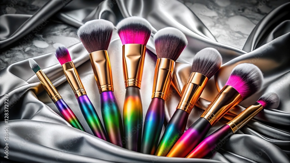 Fototapeta premium Makeup for the Modern Woman: A Stunning Array of Brushes for a Flawless Finish