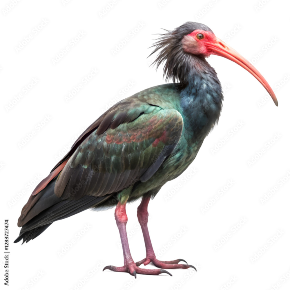 Obraz premium Northern bald ibis isolated on transparent background