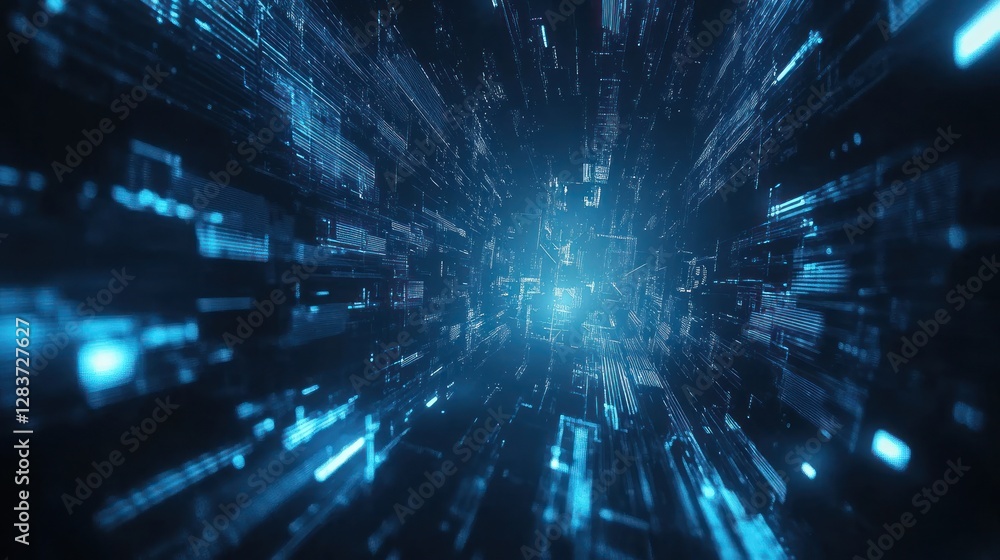 Fototapeta premium Abstract digital light rays creating a futuristic scene