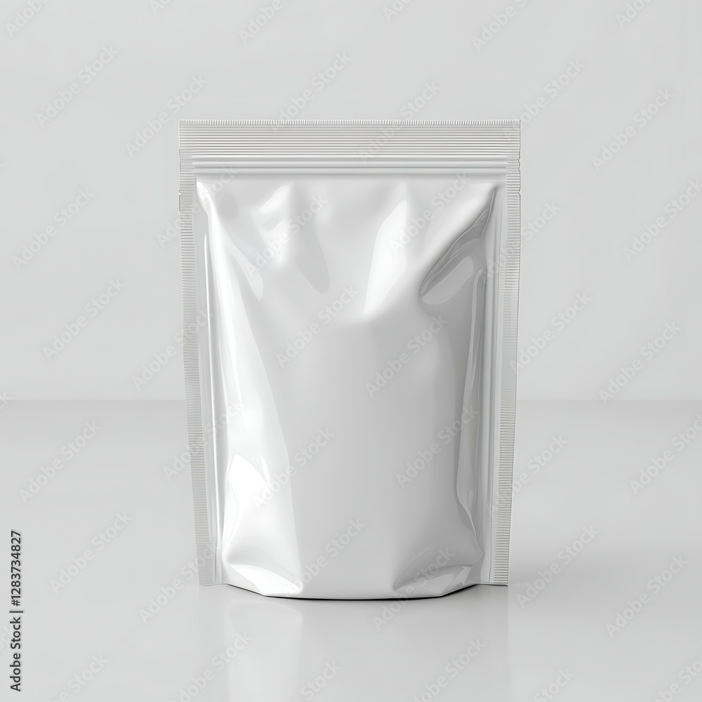Elegant White Stand Up Pouch Mockup for Professional Packaging Design Presentation Elegant White Stand Up Pouch Mockup for Professional Packaging Design Presentation