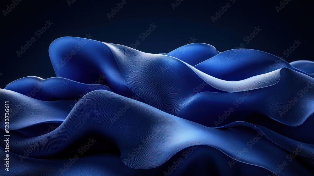Obraz premium Deep blue flowing fabric abstract