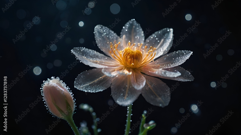 flower with water drops flower with water drops
