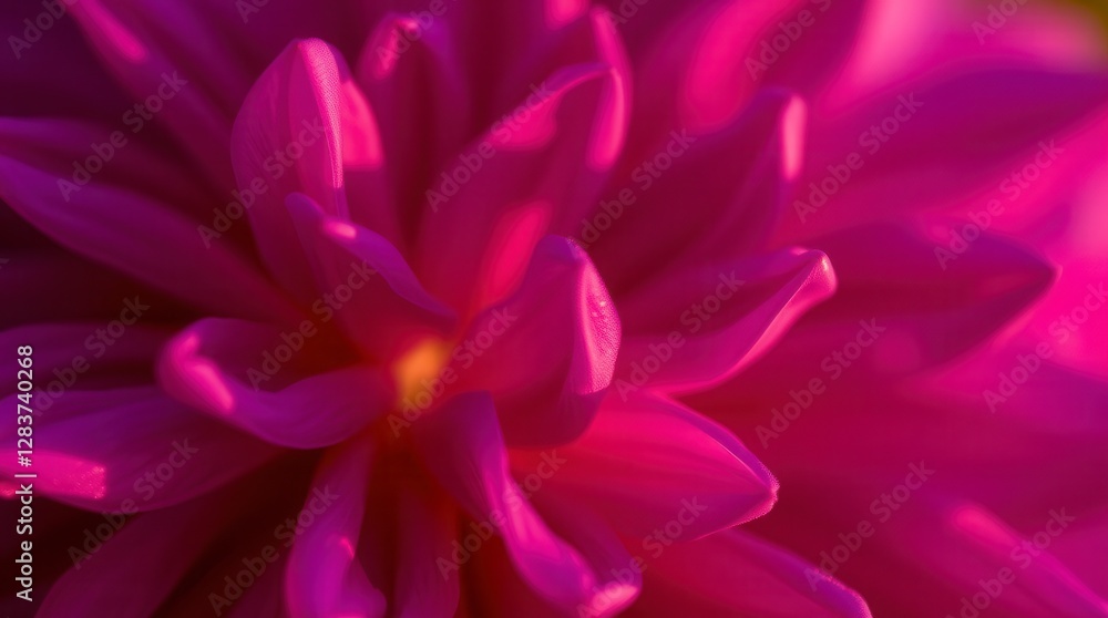 A vivid pink dahlia in full bloom displays intricate petal details and a beautiful macro view. A vivid pink dahlia in full bloom displays intricate petal details and a beautiful macro view.