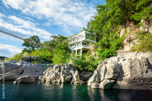 Minalungao National Park's Scenic River and Limestone Cliffs